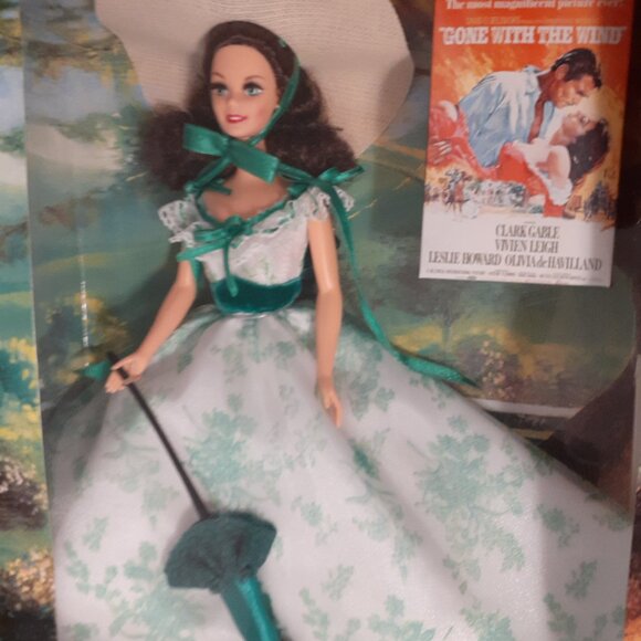 BARBIE SCARLETT O'HARA HOLLYWOOD LEGENDS BBQ DRESS TWELVE OAKS 1994 NEW IN BOX - Picture 7 of 15